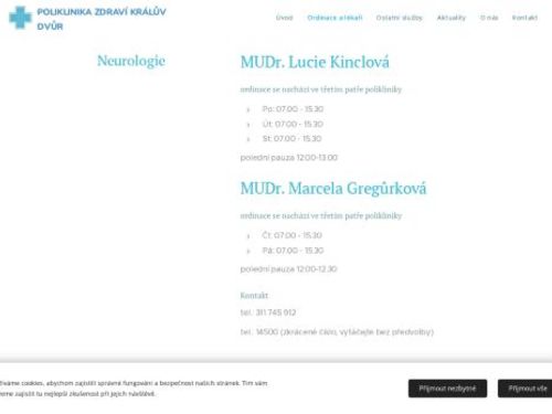 Neurologická ambulance - MUDr. Lucie Kinclová, MUDr. Marcela Gregůrková