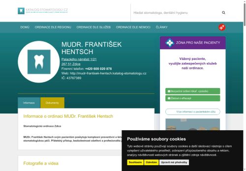 Zobrazit webové stránky Zubní ordinace - MUDr. František Hentsch