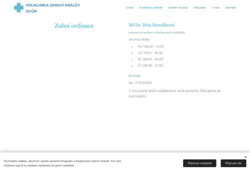 Zobrazit webové stránky Zubní ordinace - MUDr. Jitka Hanzlíková
