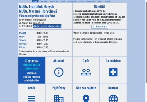 Zobrazit webové stránky Praktický lékař pro dospělé - MUDr. František Horych