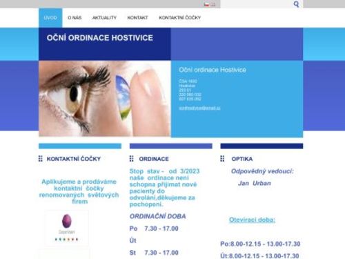Oční ordinace - MUDr. Petr Trávníček