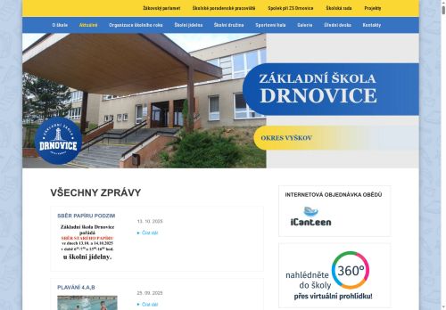 Základní škola Drnovice, okres Vyškov nabízí práci na pozici Učitel/ka 1. stupně ZŠ v obci Drnovice