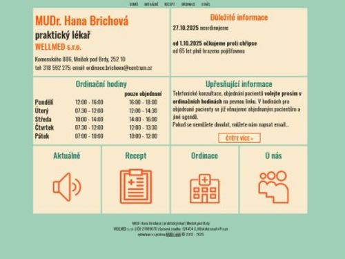 Praktický lékař pro dospělé WELLMED s.r.o. - MUDr. Hana Brichová