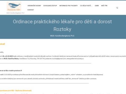 Praktický lékař pro děti a dorost - MUDr. Karolína Banghová, Ph.D.