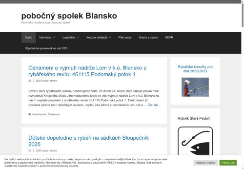 Zobrazit webové stránky Moravský rybářský svaz, MO, Blansko