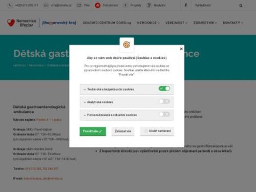 Dětská gastroenterologická ambulance Nemocnice Břeclav - MUDr. Pavel Vajčner, MUDr. Renáta Černá
