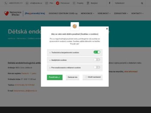 Dětská endokrinologická ambulance Nemocnice Břeclav - MUDr. Soňa Jelínková