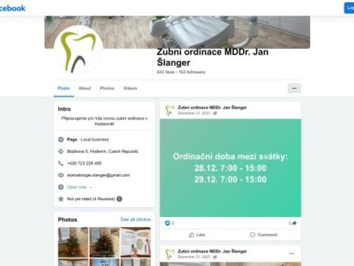 Zubní ordinace - MDDr. Jan Šlanger