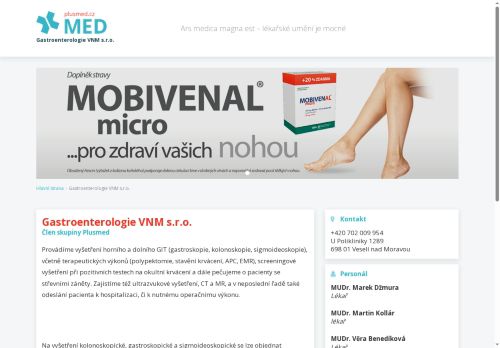 Zobrazit webové stránky Gastroenterologie VMN s.r.o. - MUDr. Roman Halouzka, MUDr. Marek Džmura