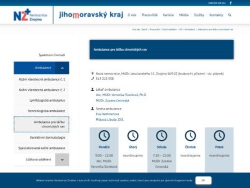 Ambulance pro léčbu chronických ran - Nemocnice Znojmo