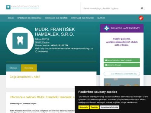Stomatologická ordinace - MUDr. František Hambálek