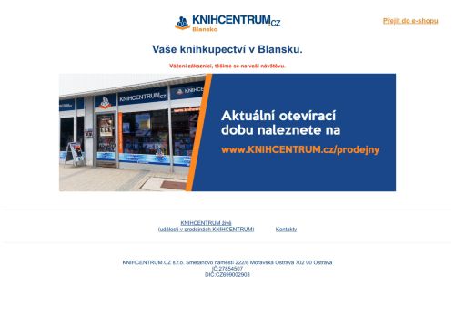 Zobrazit webové stránky Knihcentrum.cz - pobočka Blansko