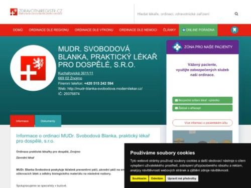 Praktický lékař pro dospělé - MUDr. Blanka Svobodová
