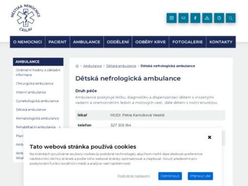 Dětská nefrologická ambulance - Městská nemocnice Čáslav - prim. MUDr. Petr Havlovic