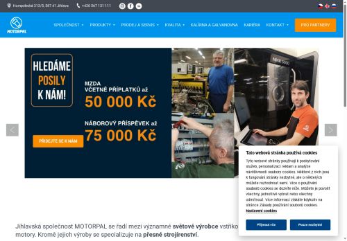MOTORPAL, a.s. nabízí práci na pozici ELEKTRONIK (M/Ž) - náborový příspěvek až 100 000 Kč v obci Jemnice