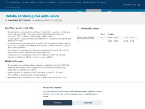Dětská kardiologická ambulance - Nemocnice Hořovice