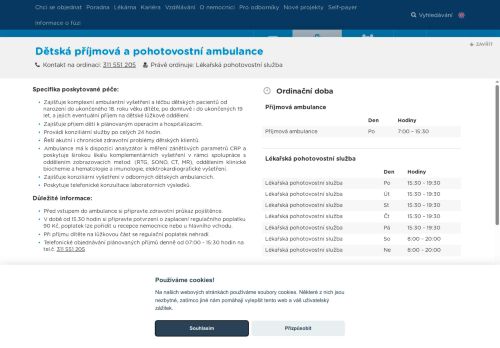 Zobrazit webové stránky Dětská příjmová a pohotovostní ambulance - Nemocnice Hořovice