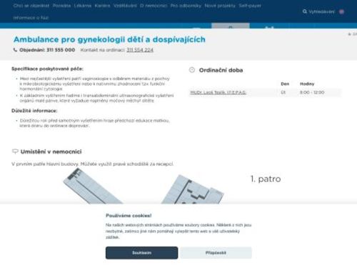 Ambulance pro gynekologii dětí a dospívajících - Nemocnice Hořovice