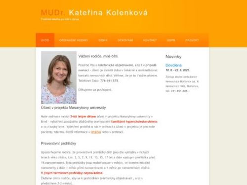 Praktický lékař pro děti a dorost - MUDr. Kateřina Kolenková
