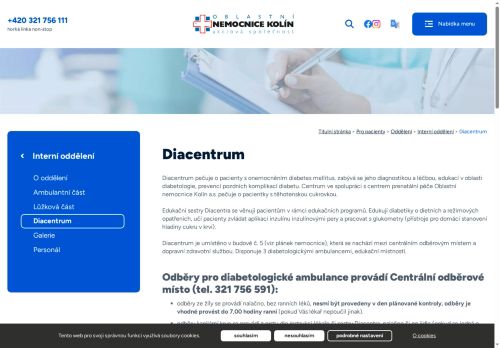 Zobrazit webové stránky Diacentrum - Oblastní nemocnice Kolín
