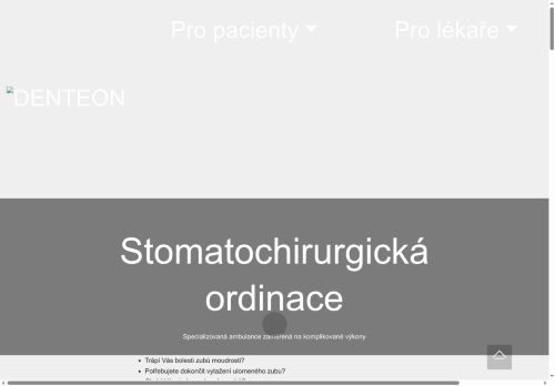 Zobrazit webové stránky Stomatochirurgická ordinace DENTEON - MDDr. Jakub Magát, MUDr. Blanka Magátová