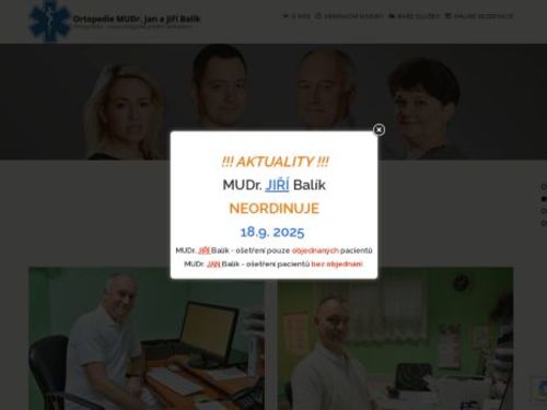 Ortopedicko - traumatologická ambulance - MUDr. Jan a Jiří Balík