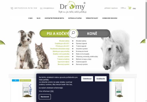 Webové stránky Dromy Vet s.r.o., Žižice