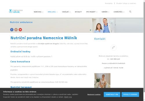 Zobrazit webové stránky Nutriční poradna - Nemocnice Mělník