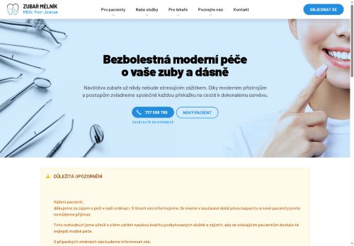 Zobrazit webové stránky Zubní ordinace - MDDr. Petr Jiránek
