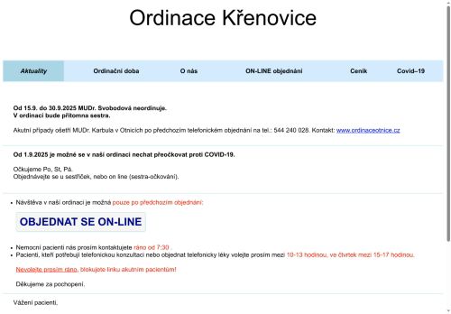 Zobrazit webové stránky Praktický lékař - MUDr. Hana Svobodová