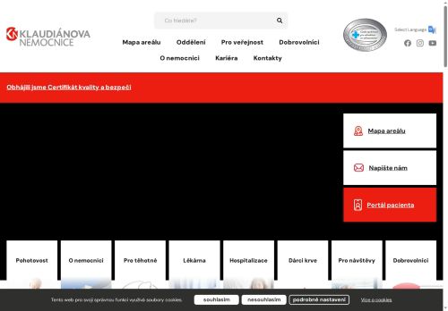 Zobrazit webové stránky Klaudiánova nemocnice (Oblastní nemocnice Mladá Boleslav)