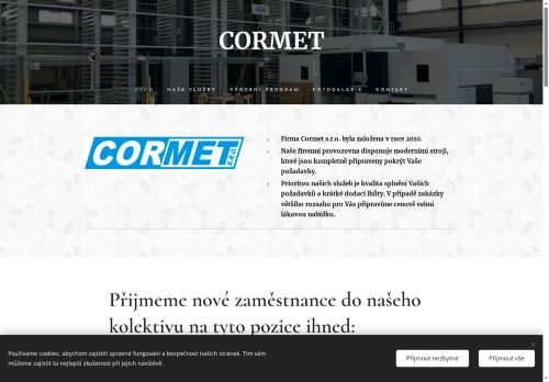 CORMET, s.r.o. nabízí práci na pozici Kvalitář/ka v obci Dřínov