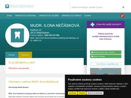 Zubní ordinace - MUDr. Ilona Nečásková