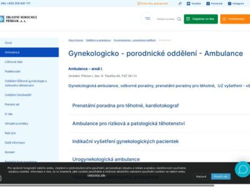 Gynekologická ambulance - Oblastní nemocnice Příbram