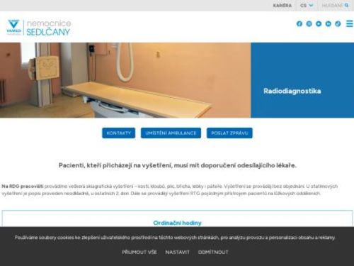 RTG (rentgen) pracoviště - Nemocnice Sedlčany