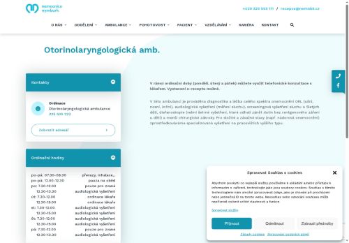 Zobrazit webové stránky ORL ambulance - Nemocnice Nymburk