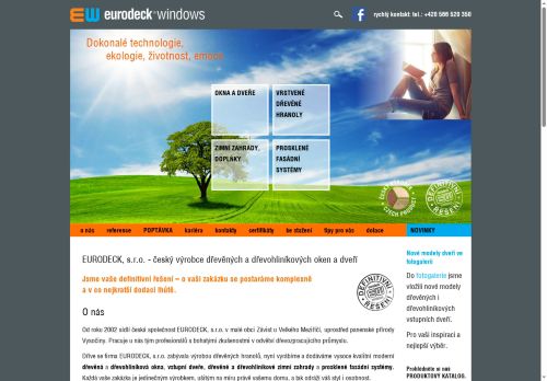 EURODECK, s.r.o. nabízí práci na pozici Dělník ve výrobě dřevěných oken (m/ž) v obci Lavičky