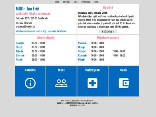 Praktický lékař pro dospělé - MUDr. Jan Frič