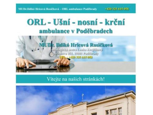 ORL ambulance - MUDr. Ildikó Hricová Rosičková