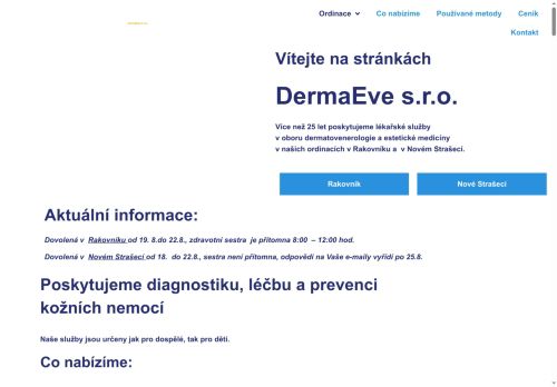 Zobrazit webové stránky Kožní ambulance DermaEve s.r.o. - MUDr. Eva Čepelová, MUDr. Alena Ševčíková
