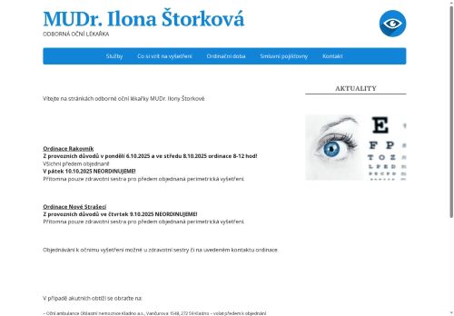 Zobrazit webové stránky Oční ambulance - MUDr. Ilona Štorková