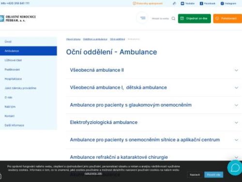 Oftalmologická ambulance - Oblastní nemocnice Příbram