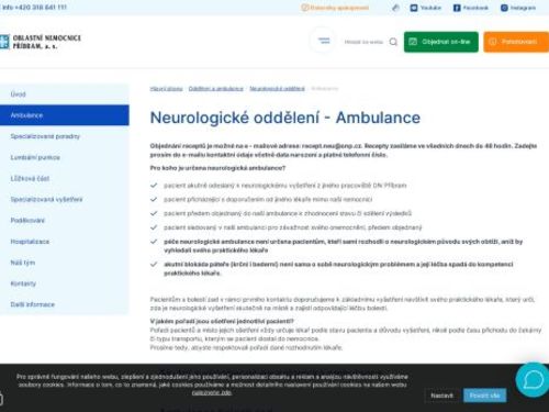 Ambulance bolesti zad - Oblastní nemocnice Příbram