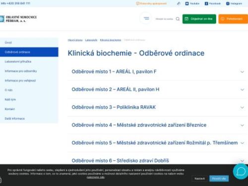 Odběry krve - Oblastní nemocnice Příbram (Poliklinika RAVAK)