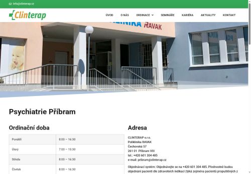 Zobrazit webové stránky Psychiatrická ambulance CLINTERAP s.r.o.