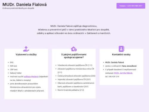 Praktický lékař pro dospělé - MUDr. Daniela Fialová