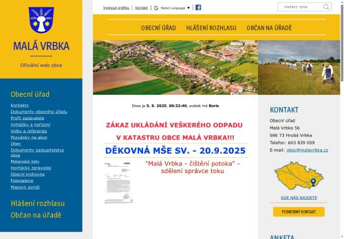 Zobrazit webové stránky Obecní úřad Malá Vrbka