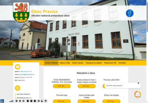 Zobrazit webové stránky Obecní úřad Pravice