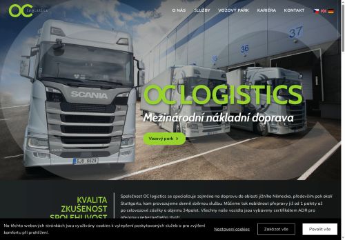 Webové stránky OC logistics s.r.o., Velké Meziříčí