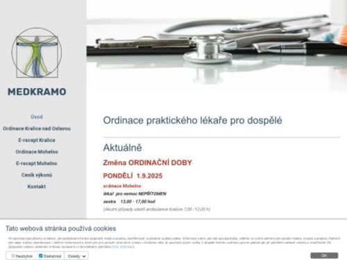 Praktický lékař pro dospělé MEDKRAMO - MUDr. Miroslav Jedlička, MUDr. Josef Máša, MUDr. Hlaváčová Gembalová